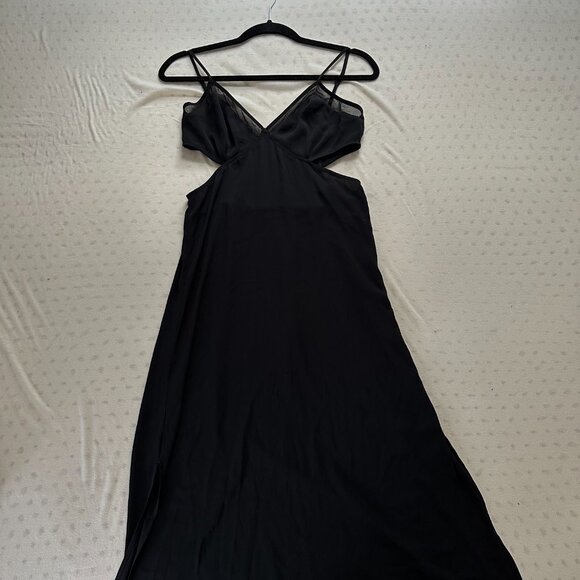 Satin Sleep Dress, Black, 8 - Picture 6 of 6